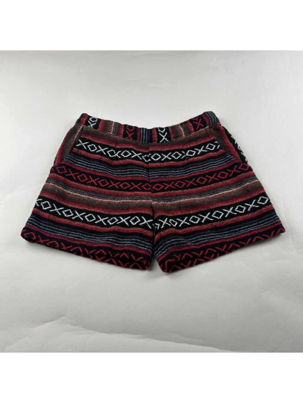 WAI Red Boho Print Woven Pull On Shorts S